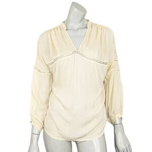 Magali Pascal Lace Trim Blouse in cream beige Size XS